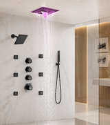 SAHARA|16" COMPLETE LED MUSIC SHOWER SYSTEM BODY JETS WALL MOUNT SHOWERHEAD