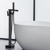 SHADI|FREE STANDING FLOOR MOUNT BLACK WATERFALL BATHROOM TUB FUACET