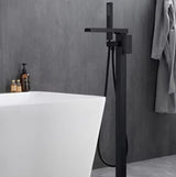 SHADI|FREE STANDING FLOOR MOUNT BLACK WATERFALL BATHROOM TUB FUACET