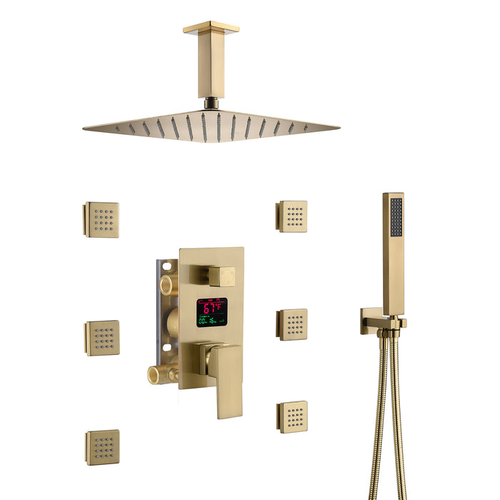 SOFI|12" IN CIELING MOUNT COMPLETE SHOWER SYSTEM