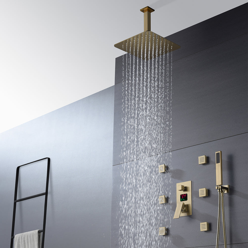SOFI|12" IN CIELING MOUNT COMPLETE SHOWER SYSTEM