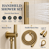 SPHERE 20 in Complete Dual Showerhead System – Luxury Ring Rainfall Shower Set