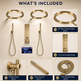 SPHERE 20 in Complete Dual Showerhead System – Luxury Ring Rainfall Shower Set