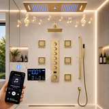 Sydney|36"Inch Complete Led Music Shower System Rainfall Waterfall & Wall Mounted Showerhead