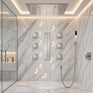 TULUM chrome LED music shower system with thermostatic valve and body jets