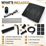 PRECISION|  32" Luxury Complete  Shower System Rain Waterfall Mist Spray Function 6 Large Body Jets & Hand Shower