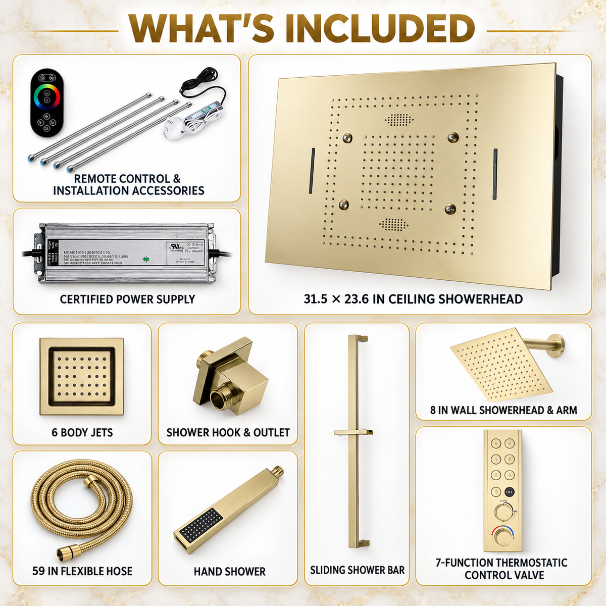 VIVRY luxury shower system with 5-year warranty