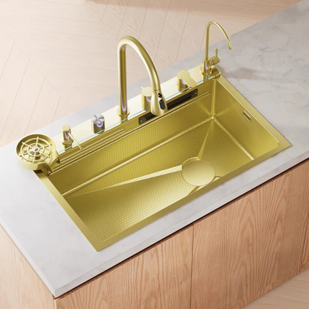 RAVE|31.5" COMPLETE WORKSTATION KITCHEN SINK WITH CUP RINSER KITCHEN SINK