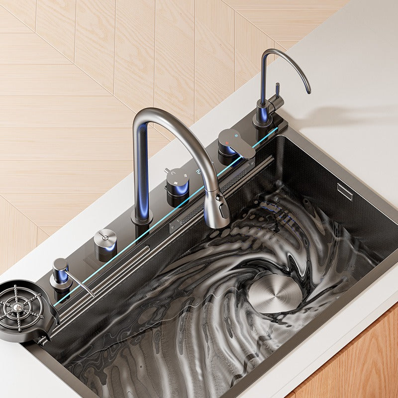 RAVE|31.5" COMPLETE WORKSTATION KITCHEN SINK WITH CUP RINSER KITCHEN SINK