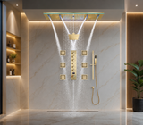 AROMA|47"COMPLETE LUXURY RAINFALL WARERFALL SHOWER SYSTEM LED MUSIC SHOWER SYSTEM