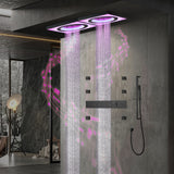 Art|47" Ceiling Mount Complete Rainfall Waterfall Led Music Shower System