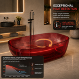 ASPPIRE| 62" Pure Resin Freestanding Bathtub with a Transparent Finish Luxury  Freestanding Bathtub