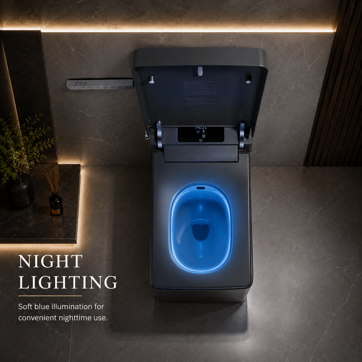 AVINDI| Smart One-Piece Toilet Square Shape Luxury Resort Style Floor Mounted Remote Control Smart Toilet