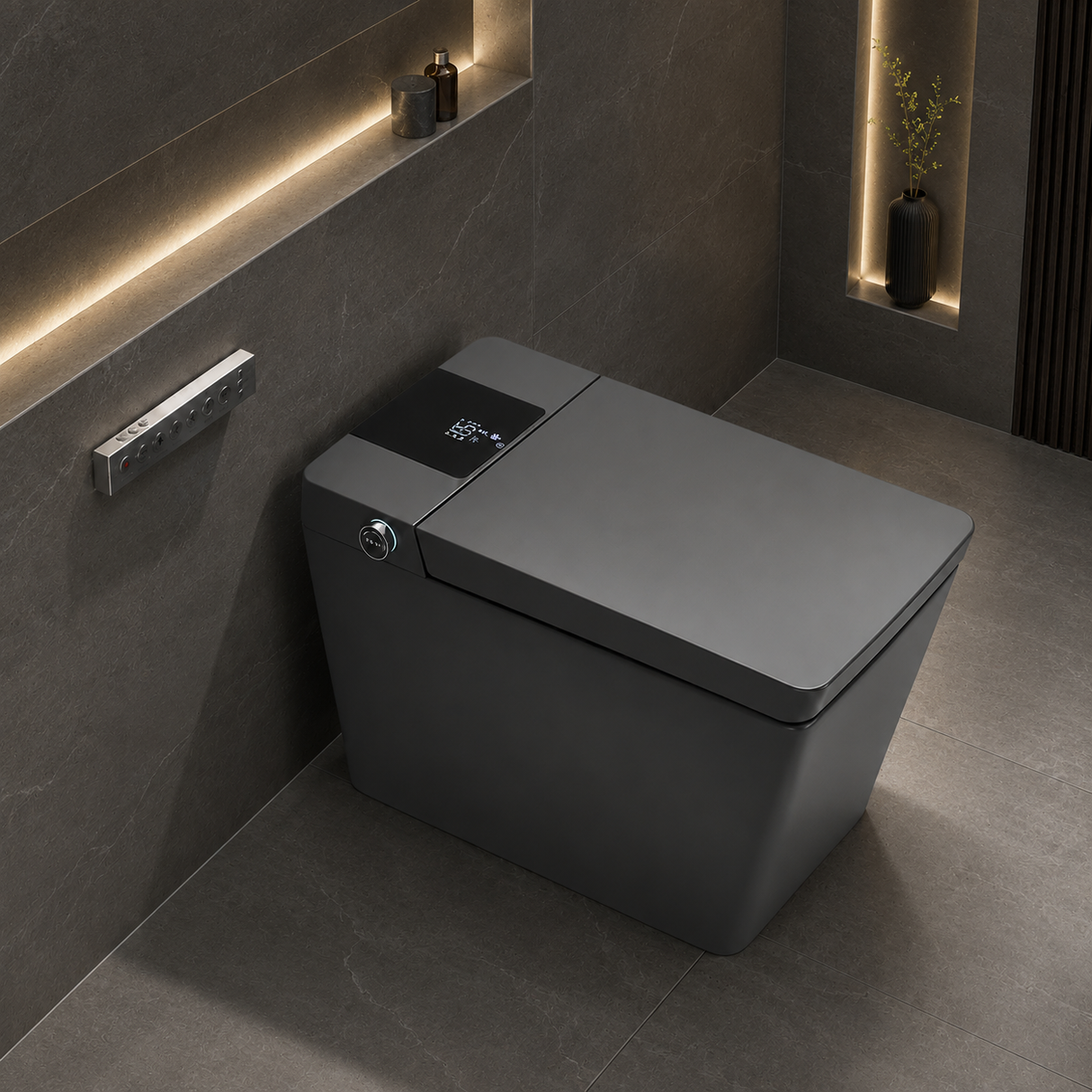 AVINDI| Smart One-Piece Toilet Square Shape Luxury Resort Style Floor Mounted Remote Control Smart Toilet
