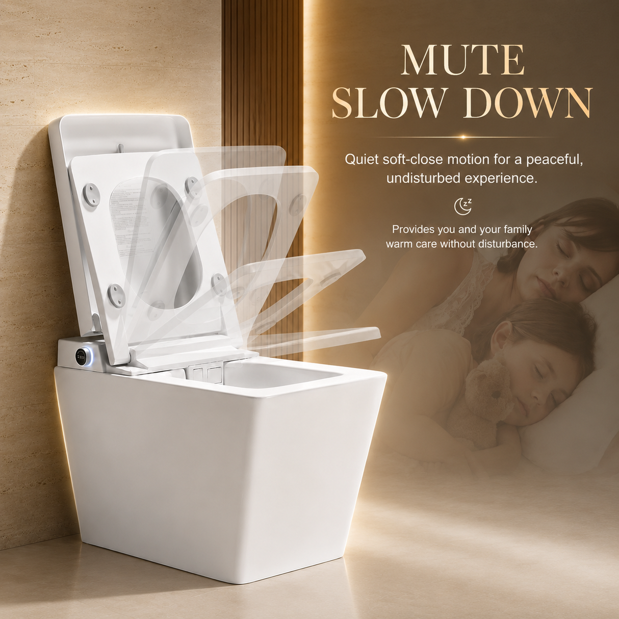 AVINDI| Smart One-Piece Toilet Square Shape Luxury Resort Style Floor Mounted Remote Control Smart Toilet