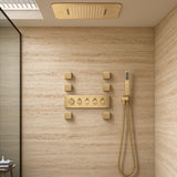 FAVOR | 23" Ceiling Mounted  Complete Thermostatic LED Music Shower System 6 Body Jets
