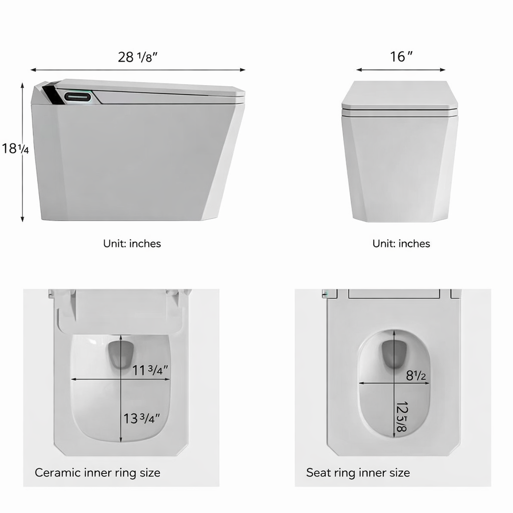 EDGE|One Piece Smart Toilet Mount Smart bidet Toilet
