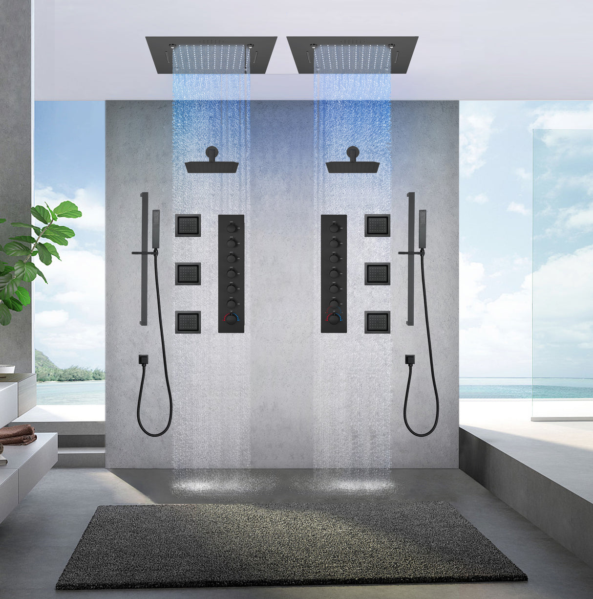 ENCORE|COMPLETE LUXURY DUAL SHOWERHEAD LED MUSIC SHOWER SYSTEM