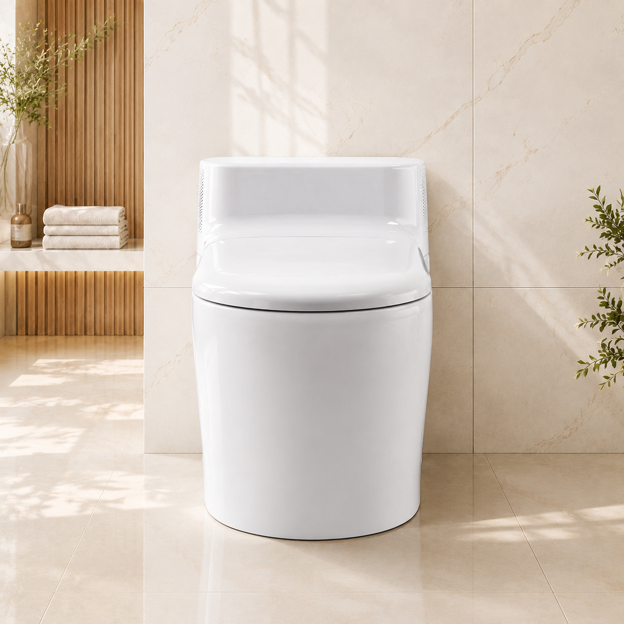 A modern white smaert toilet luxury smart toilet 