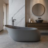 KANARI|70" FREE STANDNING BATHTUB SOLID SURAFCE STONE RESIN SOAKING TUB