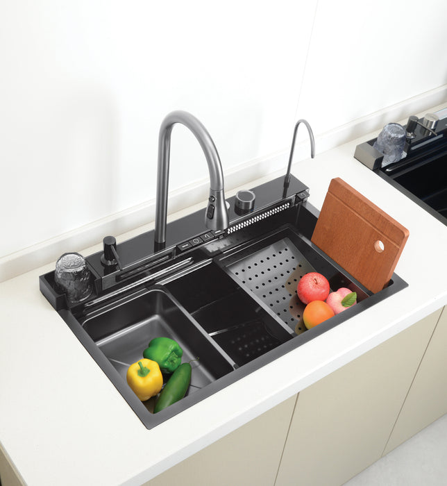 IZEY|Complete Workstation Kitchen Sink with Digital Display Cup Rinser