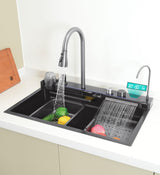 IZEY|Complete Workstation Kitchen Sink with Digital Display Cup Rinser