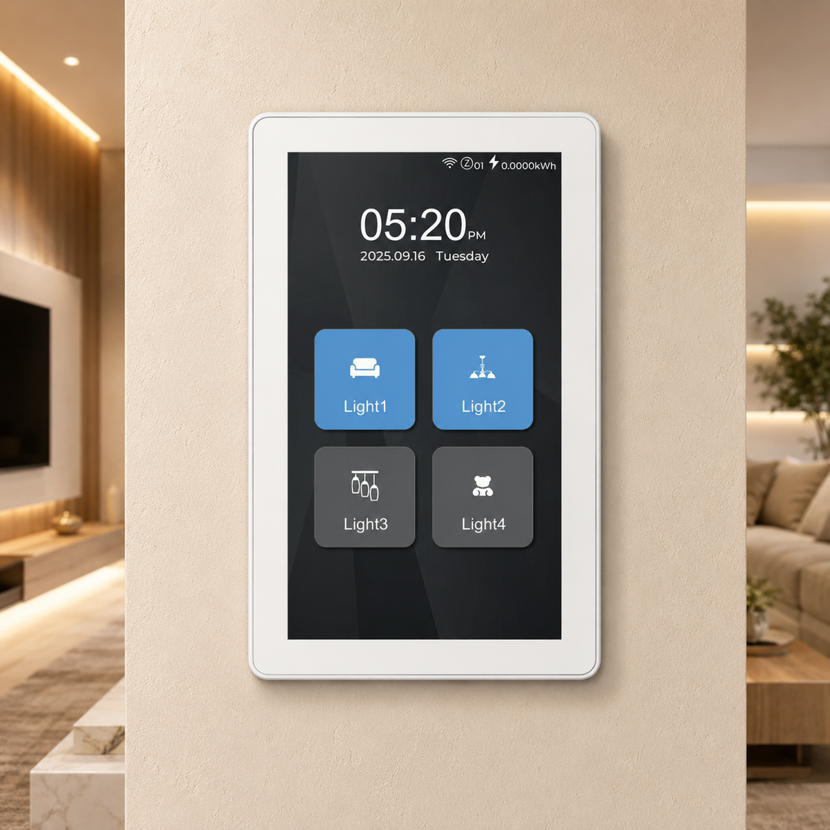Wall LCD Light Switch Glass touch Screen Light Switch 6 in 1 1/2/3/4 Gang Curtain and Roller Blind Control Switch