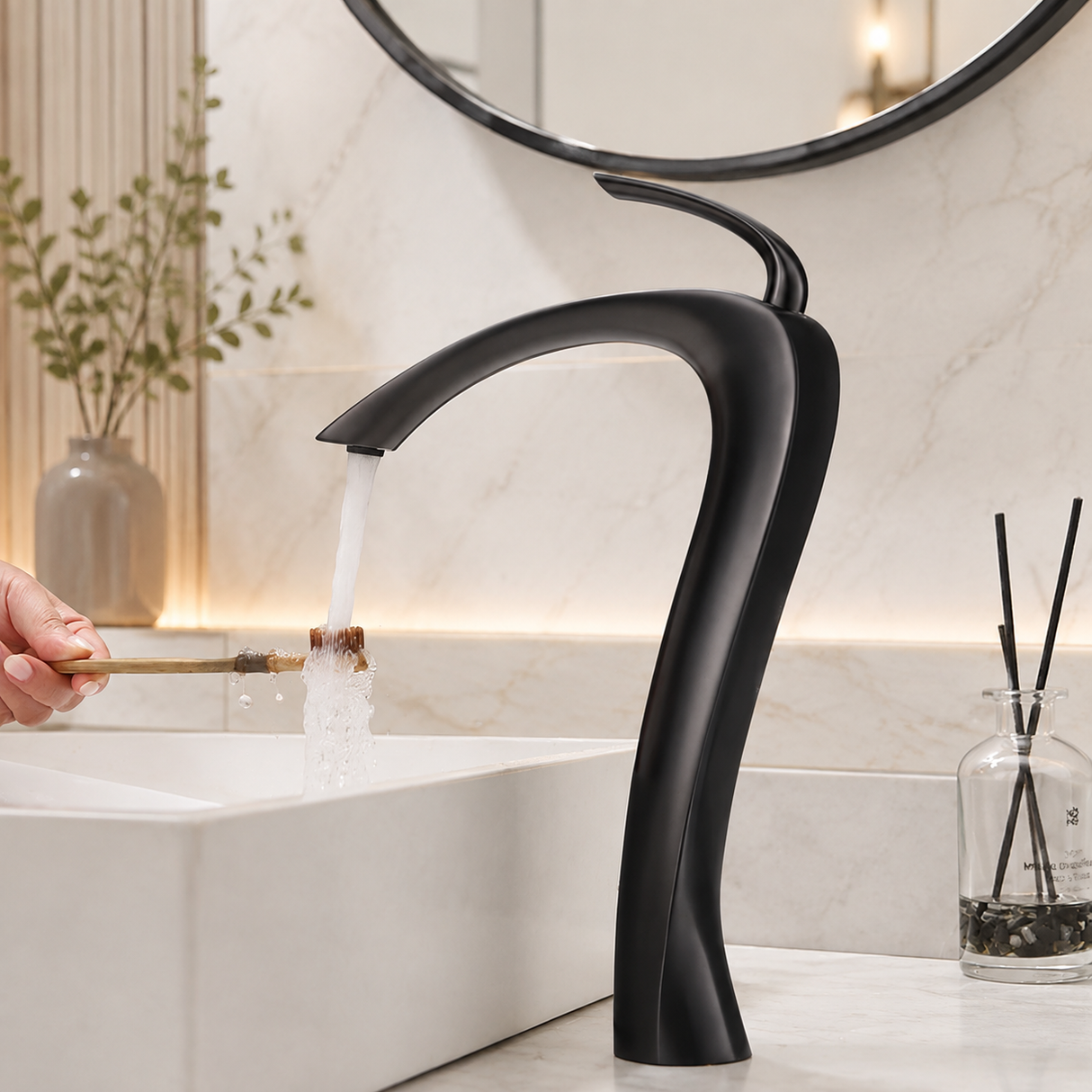 LAVERNE| Single-Hole Bathroom Faucet  Hot & Cold Bathroom Luxury  Faucet