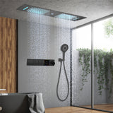 MALIBU|36inch COMPLETE LED MUSIC SHOWER SYSTEM DIGITAL DISPLAY VALVE PUSH BUTTON THERMOSTATIC SHOWER SET