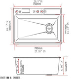 IZEY|Complete Workstation Kitchen Sink with Digital Display Cup Rinser