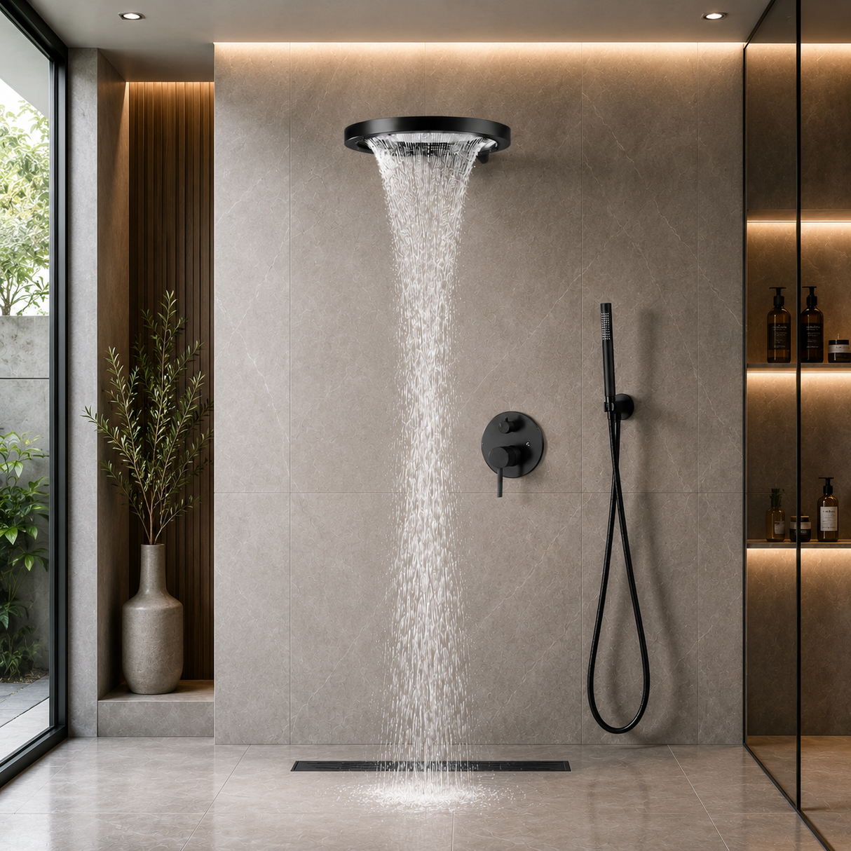 MYST|20" COMPLETE LUXURY SHOWER SYSTEM RAINFALL SHOWER SYSTEM