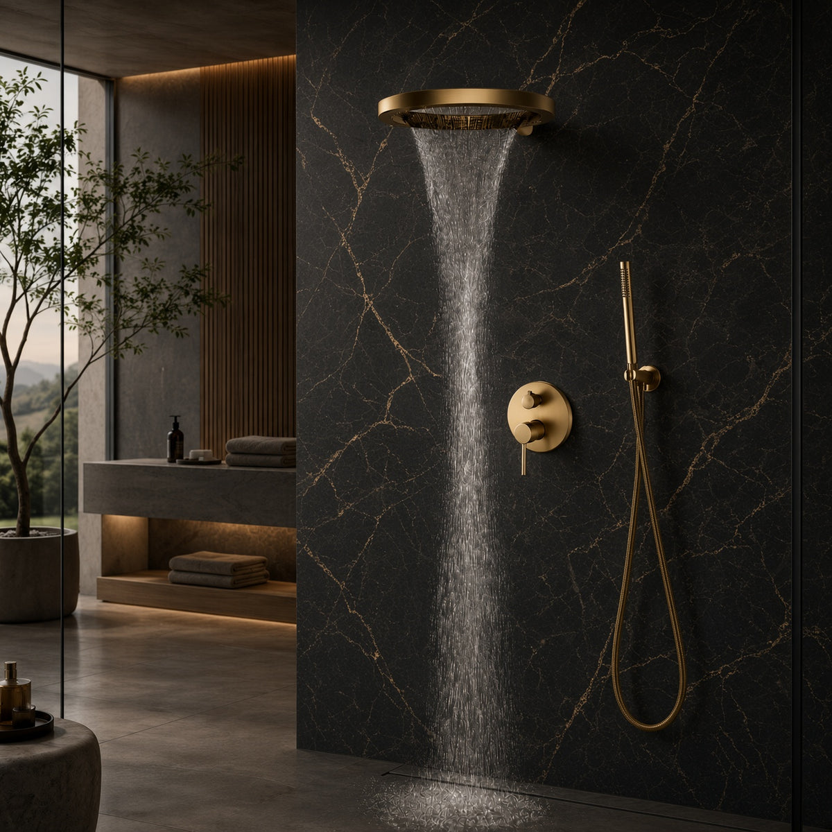 MYST|20" COMPLETE LUXURY SHOWER SYSTEM RAINFALL SHOWER SYSTEM