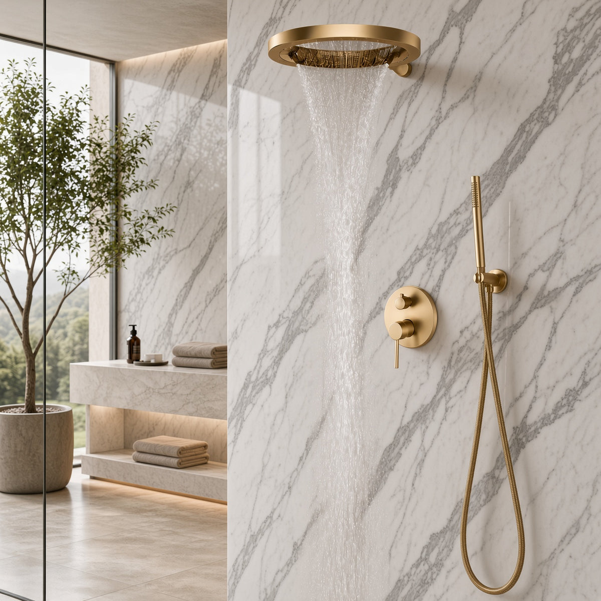 MYST|20" COMPLETE LUXURY SHOWER SYSTEM RAINFALL SHOWER SYSTEM