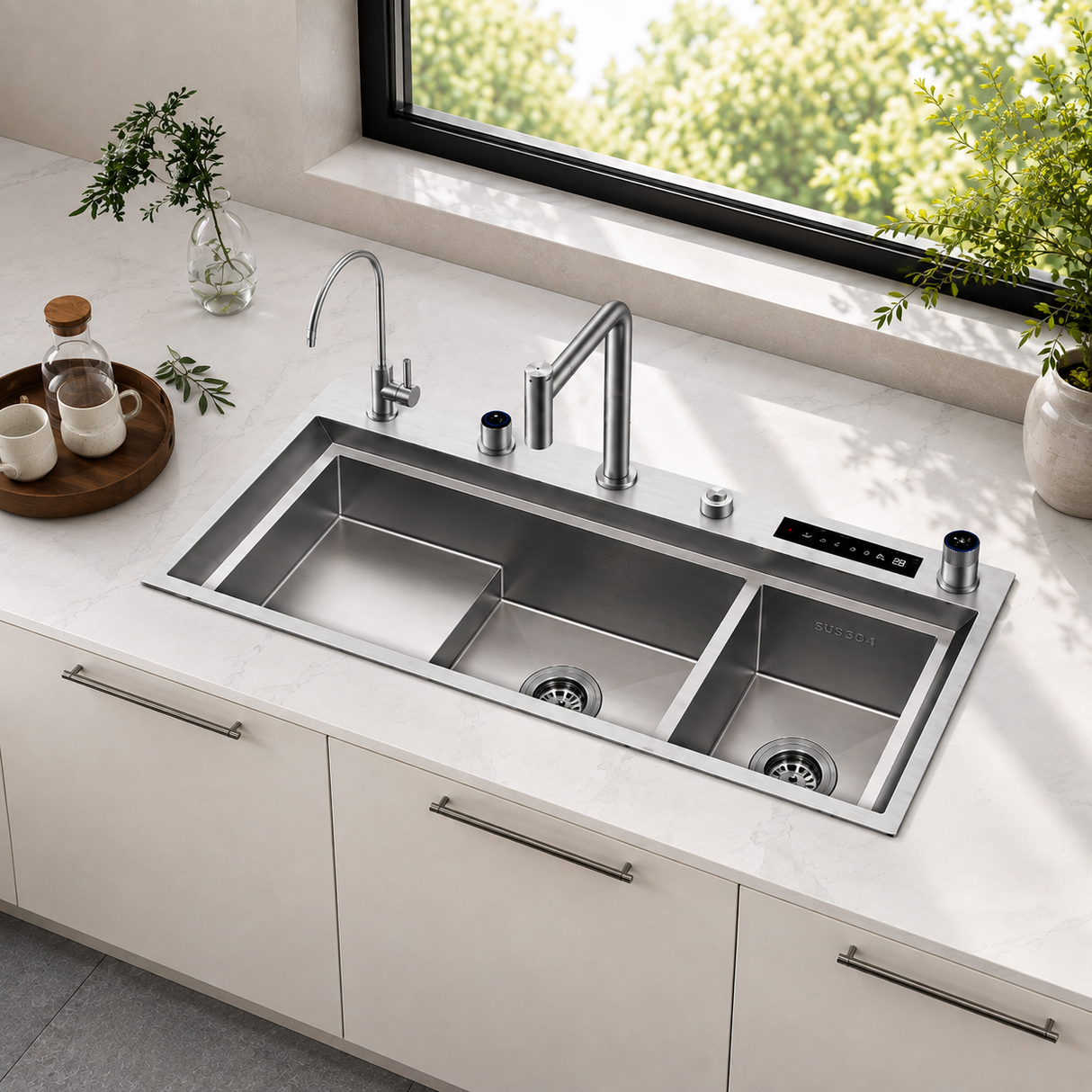 NIX|45"in Complete Kitchen Sink with Hydro Purification Digital Display Kitchen Sink