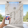 SAFARI brushed nickel complete shower system with three massage body jets
