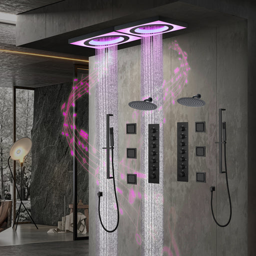 SILK|47"IN COMPLETE LUXURY DUAL SHOWER LED MUSIC SYSTEM
