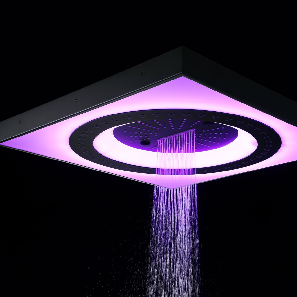 Art|47" Ceiling Mount Complete Rainfall Waterfall Led Music Shower System