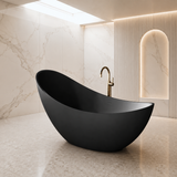 SLATE|74"FREE STANDNING BATHTUB SOLID SURFACE STONE RESIN  SOAKING TUB