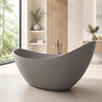 SLATE|74"FREE STANDNING BATHTUB SOLID SURFACE STONE RESIN  SOAKING TUB
