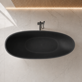SLATE|74"FREE STANDNING BATHTUB SOLID SURFACE STONE RESIN  SOAKING TUB