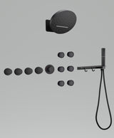 SOLARA| RAINFALL WATERFALL COMPLETE THERMOSTATIC SHOWER SYSTEM WITH 6 BODY JETS