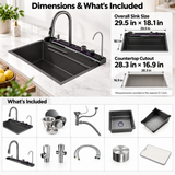 SURFACE|29.5" COMPLETE WORKSTATION KITCHEN SINK CUP RINSER KITCHEN SINK