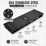 Sydney|36"Inch Complete Led Music Shower System Rainfall Waterfall & Wall Mounted Showerhead