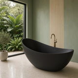 SLATE|74"FREE STANDNING BATHTUB SOLID SURFACE STONE RESIN  SOAKING TUB