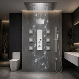 VIVRY complete shower system in brushed gold finish