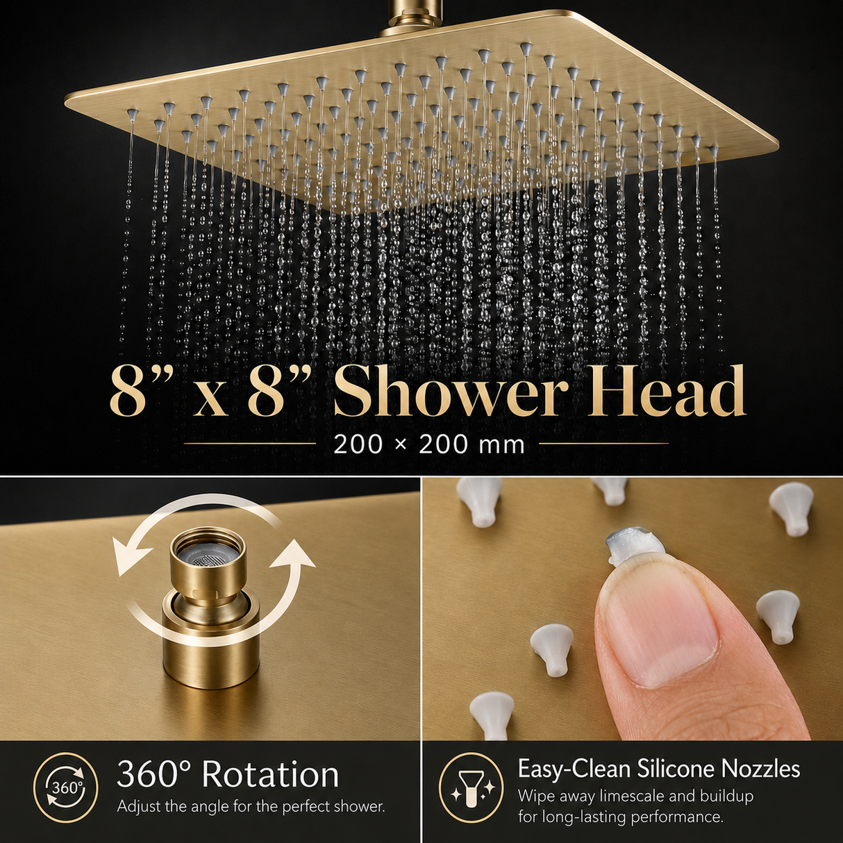 AXIS|47" COMPLETE LUXURY SHOWER SYSTEM WITH BODY JETS DUAL SHOWER SYSTEM