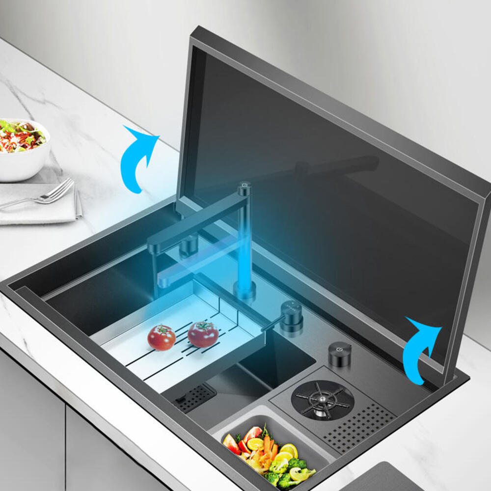 Masory| Complete Luxury Smart Kitchen Sink Stainless Steel Hidden Cup Rinser Sink