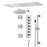 IVORY| 36" Complete ceiling shower set with 10" inch wall mounted rainfall showerhead 3 body jets dual shower head set