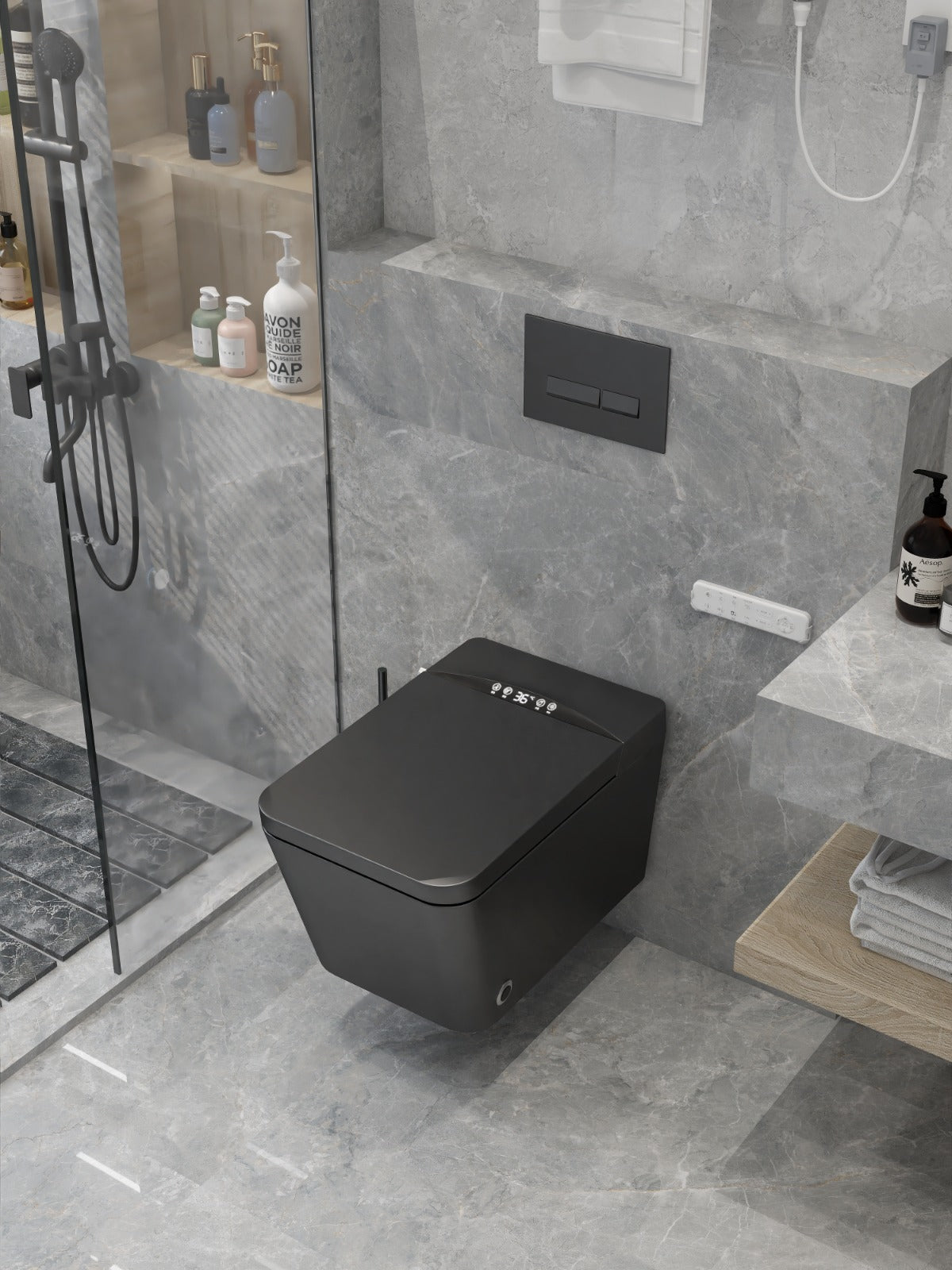 AFOONA| ONE PIECE FLOOR OR WALL HUNG LUXURY SMART TOILET SMART TOILET