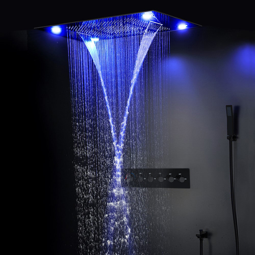 ASPEN 31" Complete Luxury LED Music Shower Set Rain Waterfall Mist Spray Functions Smart Living and Technology